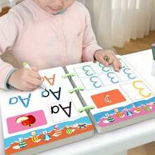 32 页/本可重复使用的书法练习册，学校书法练习册，英文字母学习册，蒙特梭利教育书籍，教育。（包含 2 支书写笔和 1 块橡皮擦） - 彩色 - 查看 2