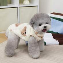 Cute & Warm Pet Clothes, Plush Bear Sleeveless Vest, Suitable For Small Dogs And Cats, Dog/Cat Sweater For Autumn/Winter, With Leash Ring For Easy Walking - Brown - View 7