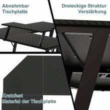 DEVOKO L Shaped Gaming Desk, Computer Desk With Moniter Stand, LED Light, Home Office PC Table Workstation - Black - View 5