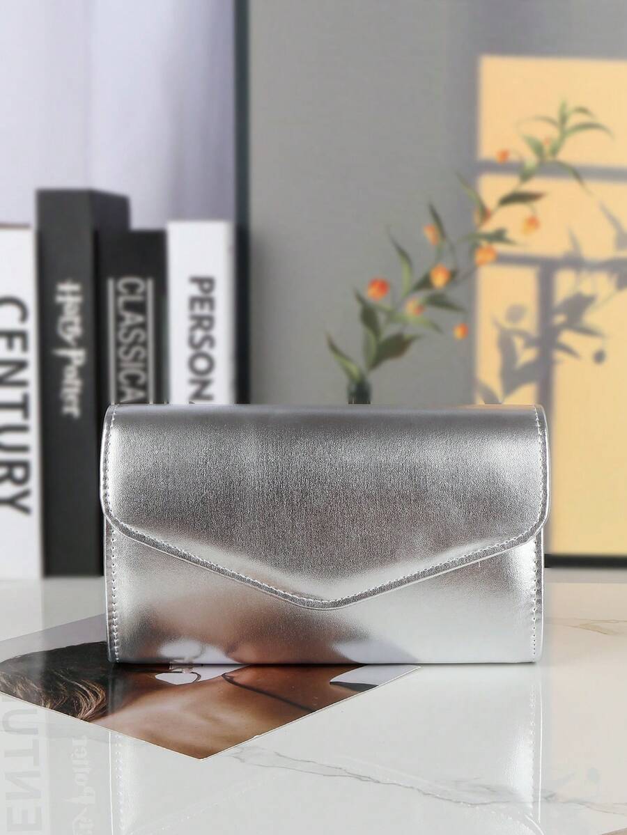 Túi xách nữ màu bạc thời trang hàng ngày, kiểu dáng thường ngày. - Bạc - Xem 1