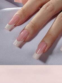 150 Stücke mittelgroße rechteckige französische Nägel - verschiedene Farben, gepresste französische quadratische 3-in-1 Gel-Falschnägel, 15 Größen für DIY-Nägel, dauerhafte Falschnägel, geeignet für Frauen und Nagelstudios