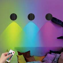 1 pieza Foco inalámbrico magnético con siete modos de color, brillo ajustable, batería recargable de 2000mAh, fácil instalación y control de interruptor táctil, luz de pared inalámbrica para decoración del hogar