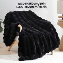 1pc Solid Color Plush Blanket, Available In Multiple Colors, Soft & Warm Faux Fur Luxury Style Throw Blanket, Suitable For Living Room, Bedroom, Sofa And More, Fluffy Long Pile Blanket, Soft & Cozy Sofa Throw, Autumn Decor, Room Decor, Back To School, Study Supplies