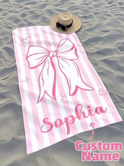 Personalized Kids Beach Towel, Summer Birthday Gift, Summer Vibe, Girls Beach Trip, Customized Beach Towel, Swimming Pool, Beach Decor