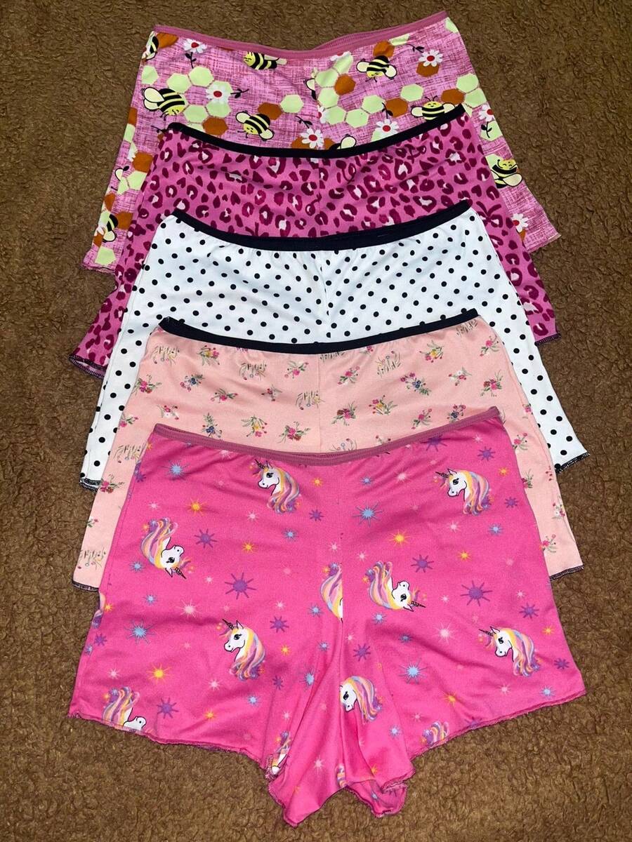 Kit With 5 Adult Shorts In Printed Suede For Sleeping - 彩色 - 查看 1