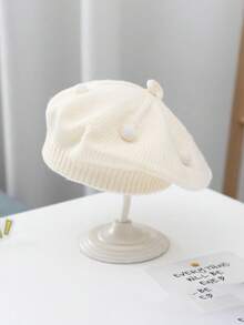 1 件/2 件婴儿帽子秋冬款，可爱甜美蘑菇和波尔卡圆点针织帽，婴幼儿男孩女孩保暖头饰 - 貝雷帽 - 查看 42