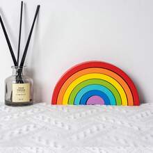 木制迷你彩虹积木 DIY 组装堆叠玩具，益智开发玩具 - 彩色 - 查看 6