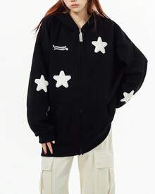 Women Cute Shark Hoodie Long Sleeve Blue Kawaii Animal Shark Shape Hooded Pullover Sweatshirts - 02-黑色 - 查看 3