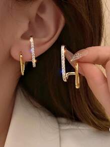 2件套奢华闪亮耳环 情人节配饰