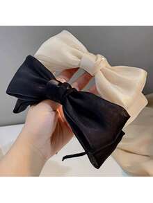 1 Stück Kinder Mehrfarbiges Mesh Schleifchen Haarband, modisches & süßes Accessoire geeignet für den täglichen Gebrauch