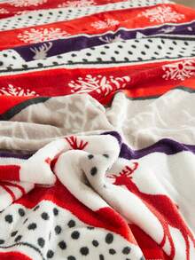 1pc Christmas Themed Blanket, Soft Warm Plush Fleece Throw Blanket For Living Room Sofa, Couch, Traveler, Bedroom, Dorm, Patio Decor, Suitable For Christmas, Halloween, Easter, Home Furnishing Bedding