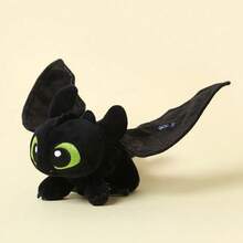 Universal Pictures Llavero de peluche de Toothless de DreamWorks Dragons HTS de 13 cm - Figura colgante sentada, gancho desmontable para mochila, juguete de peluche suave como regalo para niños/fans (con licencia oficial) - Peluche impresionista desdentado perchable - Ver 4