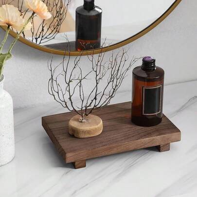 Solid Wood Bathroom Tray & Vanity Organizer - Rectangle Storage Display Tray For Spa, Countertop Decor, Christmas Home Decor Gift (12x8 Inch, Handcrafted)​