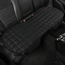 1pc Plush Checkered Car Seat Cushion, Thick Padded, Backless, Warm, Breathable, Anti-Slip, Suitable For All Seasons