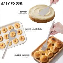 21-Piece Set Of Silicone Baking Tools, Silicone Baking Supplies, Kitchen Tool Set, Baking Accessories, Including Measuring Cups And Spoons, Egg Beaters, Egg Filters, Scrapers, Anti-Scalding Gloves, Food Clips, Silicone Shovels, Storage Buckets, Etc. Suitable For Kitchen, Baking, Cakes, Cookies, Cookie Making Utensils, Holiday Parties, And Gift-Giving Products. - 21-piece Set - View 4