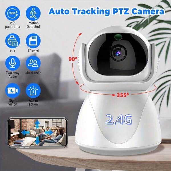 1080P HD Interior Security Cameras, 2.4G WiFi Cameras, Pan-Tilt Surveillance Cameras, Featuring Automatic Tracking, Night Vision Function, Two-Way Audio Function, Baby And Pet Monitors, High-Definition Night Vision Cameras, Suitable For Home Recording And Monitoring.