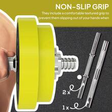 HOMCOM 20KGS 2-In-1 Dumbbell & Barbell Adjustable Set Strength Muscle Exercise Fitness Plate Bar Clamp Rod Home Gym Sports Area, Yellow - Yellow - View 6