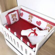 Kit Mini Berço Menina Menino com Trança Sublimado Light 10 Peças - Juju Vermelho - Visão 3