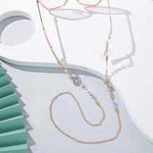 1 szt. Sztuczny łańcuszek do okularów z cyrkonii, modny dla kobiet