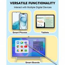 可伸缩笔架。适用于课堂教师和儿童阅读。Dumero 的可伸缩笔配有用于触摸屏的手写笔和用于演示的可伸缩教鞭。颜色随机。它是课堂必备品。