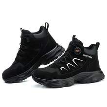 Men'S Steel-Toe Work Boots - High-Strength Safety Boots With Ankle Protection, Featuring Puncture Resistance And Slip Resistance, Round Toe Design, Breathable Lining, Suitable For Industrial Safety Protection, Steel-Toe Work Boots - 黑色 - 查看 10