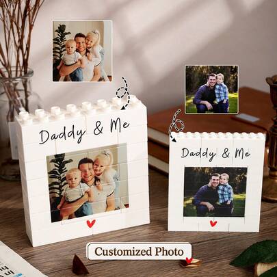 Marco de fotos personalizado, texto y foto personalizados, decoración del hogar única, regalo para el mejor papá, adecuado para dormitorio, sala de estar, estudio