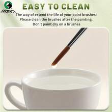 Marie's 00000 Fine Tip Paint Brush Set For Acrylic, Miniature Detail, 3/6/8pcs Nylon Hair Thin Extra Fine Paintbrushes With Triangular Handles, Professional Art Supplies For Watercolor, Craft, Models, Mini Figure, Egg, Rock Art Painting, Line Drawing, Great For Artists & Hobbyists - 00000# - View 10