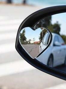 A Pair Of Heart-Shaped Blind Spot Mirrors, Car Heart-Shaped Blind Spot Mirrors, Car Frameless Blind Spot Mirrors, 360-Degree Wide-Angle Convex Mirrors, Sector-Shaped Blind Spot Rearview Mirrors, Parking Mirrors - Heart - View 7
