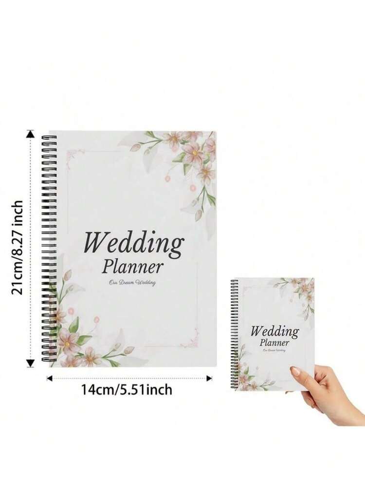 婚礼策划清单和预算整理器 - A5 白色螺旋笔记本，带花卉图案，86 页横向网格，6 个部分（宾客名单、供应商、装饰、服装） - 男女通用的婚礼策划模板，适合情侣和婚礼用品 - 彩色 - 查看 4