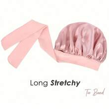 1pc/Set Satin Bowknot Adjustable Elastic Sleep Cap, Lightweight Bathing Shower Cap - Comfortable Fit With Drawstring, Unisex Hair Care For Sleeping, Satin Smooth Design Sleep Bonnet - Multicolor - View 7