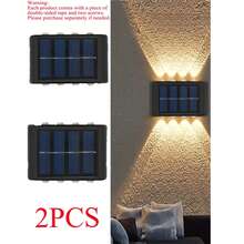 1/2pcs Warm/White 8LED Solar Powered Garden Lights, Indoor Decorative Wall Lights With Convex Lens, Outdoor Fence Lights, Stair Lighting, Wall Decor Lights, IP44 Household LED Landscape Lights, Suitable For Outdoor, Yard, Villa, Fence, Patio, Garden - 8LED-wall Light - View 17