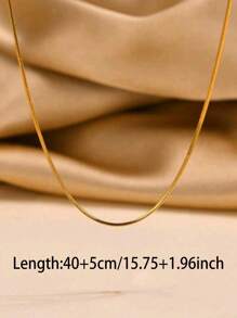 1 pieza Elegante collar de cadena de acero inoxidable con diseño de hueso de serpiente, color dorado, adecuado para uso diario de mujeres, cumpleaños, combinación para fiestas, regalo para amigos