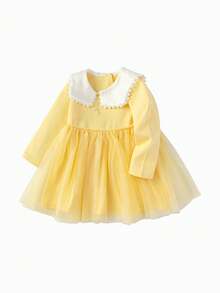 Balabala 2025 Autumn New Young Girl Sheer A-Line Dress - Custard - View 9