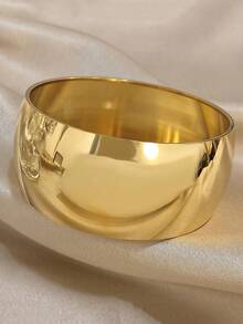 女士厚款镀金手镯，女士不锈钢手镯，女士宽手镯，日常派对首饰套装，万圣节圣诞节礼物 - 彩色 - 查看 7