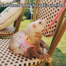 1 Stück Raupenfömiger Plüsch Warm Weste Geschirr Leine, geeignet für kleine Haustiere wie Frettchen, für den Outdoor-Gebrauch