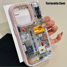 Linienstruktur doppelseitige diamantbesetzte 3-in-1 Handyhülle, geeignet für iPhone16promax, 16 15pro 14 14 Plus/14 Pro Max 13 13 Pro 12Pro 11pro Promax Serie.Anti-Rutsch und fleckenresistente weiche Hülle, geeignet für Männer und Frauen mit Diamantverzierung - Pink - Übersicht 5