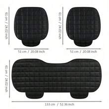 1pc Plush Checkered Car Seat Cushion, Thick Padded, Backless, Warm, Breathable, Anti-Slip, Suitable For All Seasons