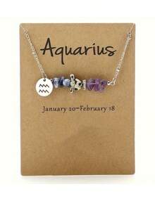 Aries,Taurus,Gemini,Cancer,Leo,Virgo,Libra,Scorpio,Sagittarius,Capricorn,Aquarius,Pisces,Constellation Crystal Necklace  Suitable For Halloween, Christmas, Thanksgiving, New Year Gift - 十二星座 - 查看 4