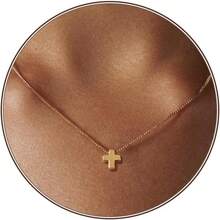 Cross Necklace For Women, Dainty 18K Gold Plated/Sterling Silver Small Cross Pendant Necklace Simple Gold Cross Necklaces For Women  Faith Jewelry Gift2025 - 盒鏈十字金 - 查看 12