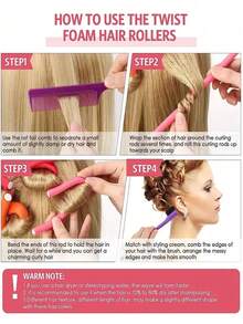 42pcs/Pack Universal Hair Curler Pads, Heat Resistant Foam Rollers, Rubber Curling Rods, Heat Insulation Curling Rods, PVC Bag Packed Hair Curling Rods - Multicolor - View 3