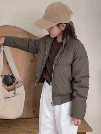 DAZY Tween Girl Autumn Solid Color Cotton Outwear For Tween Girls