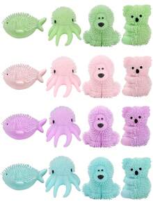 1/4/8 pezzi Palline sensoriali colorate a forma di animali, giocattoli a simulazione di animali con peli lunghi, giocattoli antistress, giocattoli carini a forma di animali come bomboniere, giocattoli antistress e sensoriali per borsette, bomboniere, giocattoli da schiacciare, giocattoli fidget, regali per feste di compleanno, riempitivi per sacchetti regalo, riempitivi per piñata, per Natale, Ognissanti, San Valentino, Capodanno, regali per carnevale, colore casuale