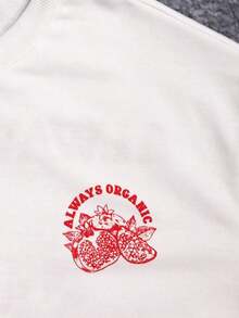 Manfinity Hypemode Men's Slogan & Pomegranate Graphic Round Neck Short Sleeve Casual T-Shirt - Trắng 2 - Xem 5