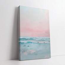 1 bức tranh in canvas sóng biển bình minh không khung - Nghệ thuật treo tường hiện đại về bãi biển cho phòng khách, phòng ngủ hoặc trang trí văn phòng - Áp phích vải lanh dọc với bảng màu phấn nhẹ nhàng, tác phẩm nghệ thuật treo trong nhà nhẹ và đa năng, trang trí theo chủ đề bãi biển - Nhiều màu - Xem 19