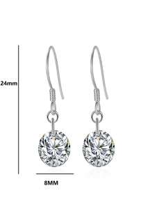 1 对/2 件 925 纯银奢华超闪亮女士香巴拉耳环，螺丝扣 S-Bar，适合作为送给朋友的圣诞礼物，适合派对音乐节和主题派对低过敏性