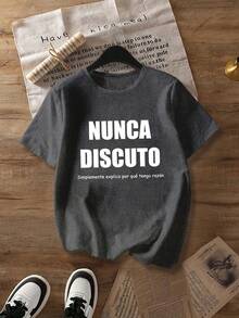 Plus Size Women Casual Skull Girl Swing Goth Style Graphic Round Neck Short Sleeve T-Shirt, Suitable For Spring, Summer, Autumn - Dark Grey - View 3