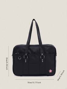 Japanese JK Style PU Backpack, Large Capacity Shoulder Crossbody Bag, Commuter Bag - Black - View 12