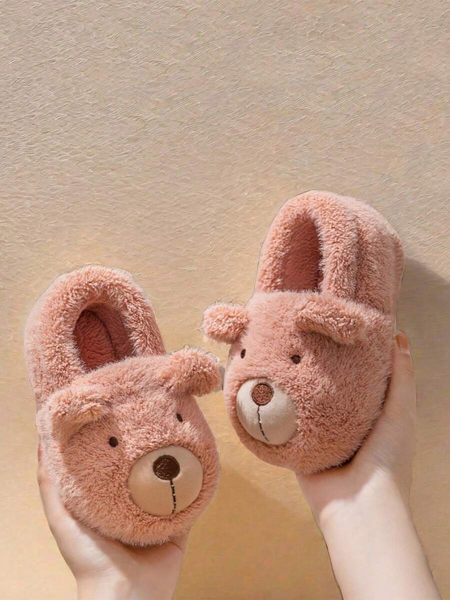 1 Pair Baby Cartoon Thermal Lined Flat Heel Casual Shoes, Suitable For Autumn/Winter