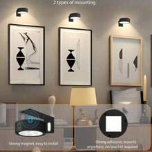 3 件装 LED 电池供电磁性绘画灯，无线家居墙壁装饰，带遥控器 - 黑色 - 查看 3