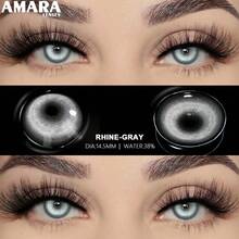 AMARA彩色隐形眼镜，灰色瞳孔，COSLPAY彩色隐形眼镜，角色扮演隐形眼镜，万圣节彩色隐形眼镜，万圣节服装角色扮演 - RHINE-GRAY - 查看 4
